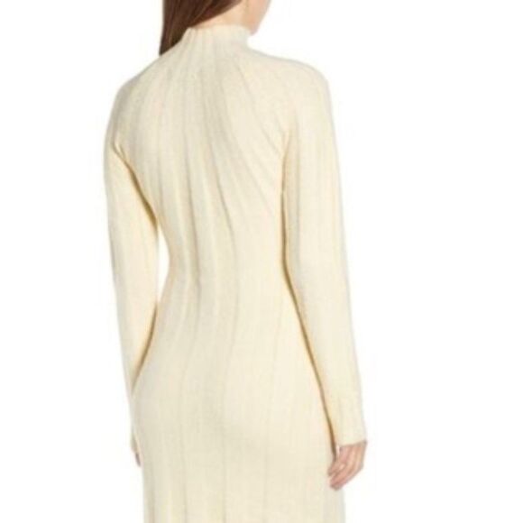 4SI3NNA: Wide Rib Midi Sweater Dress - size Medium in Ivory - Picture 3 of 16